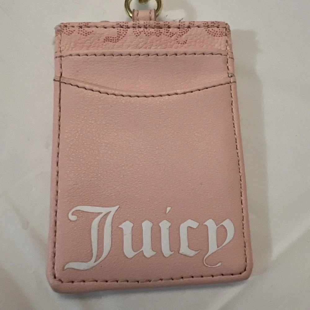 Juicy Couture Lanyard Id‎ Credit Card Holder Logo Pink White School Preppy